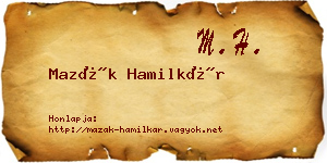 Mazák Hamilkár névjegykártya